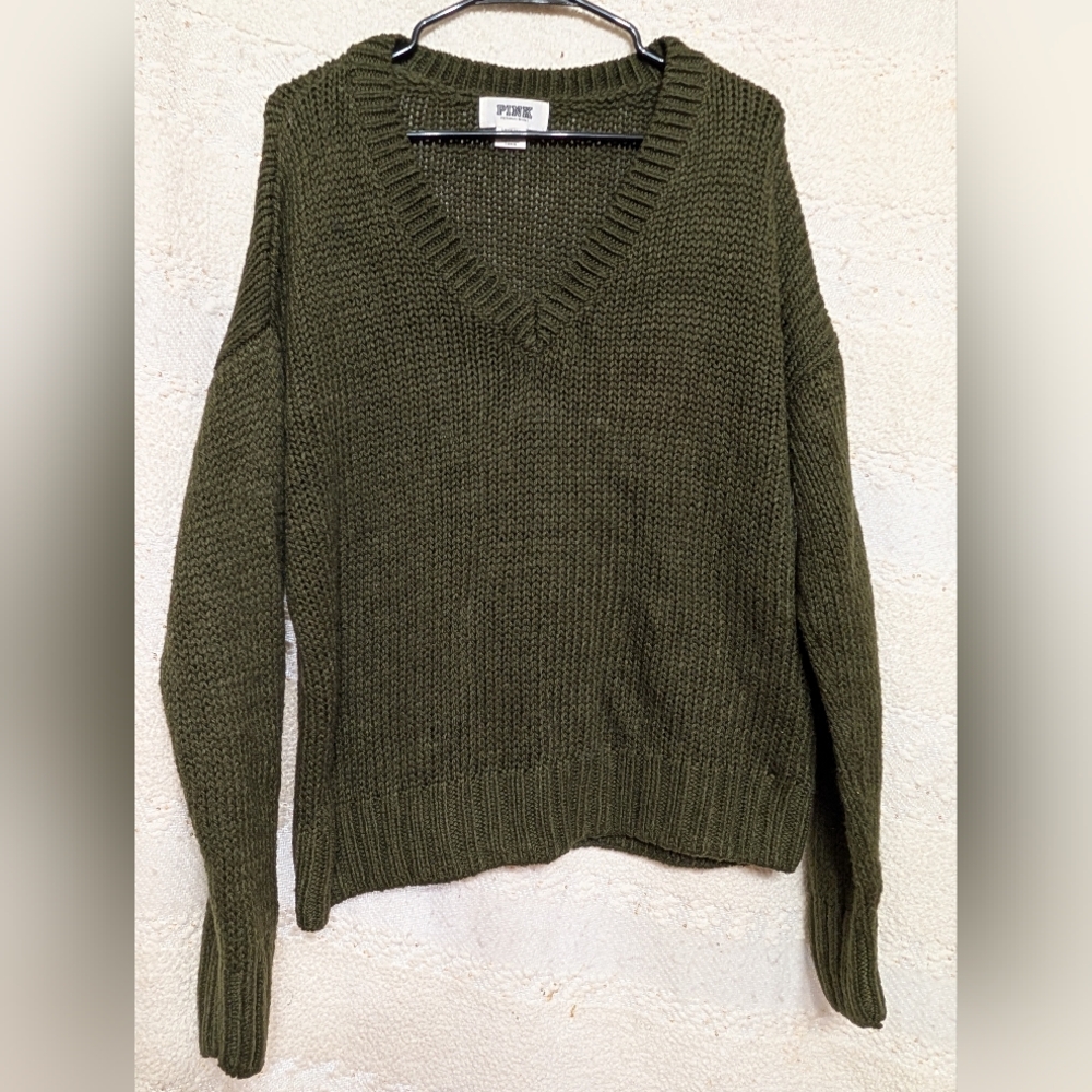 Pink By VS olive Green Sweater